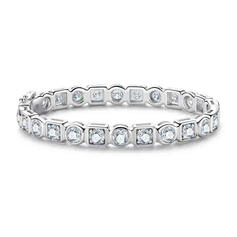 Round Cut Bezel Set Moissanite Tennis Bracelet (8-10.4 cttw)