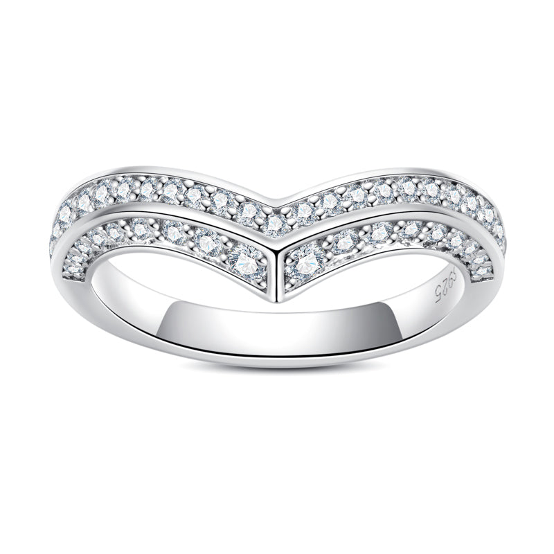 Moissanite Diamond Curved Eternity Ring