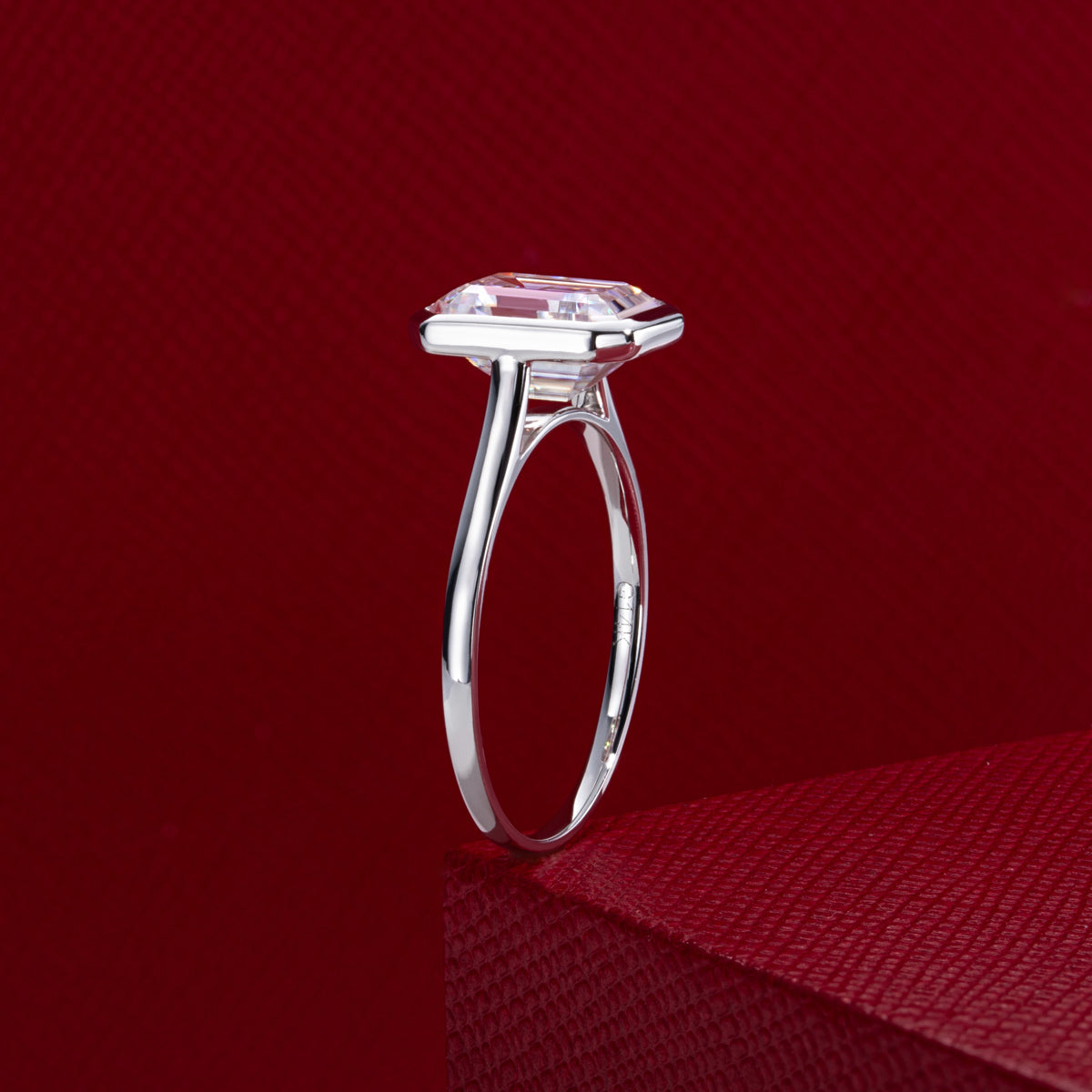 14K Gold Moissanite‑Emerald Ring