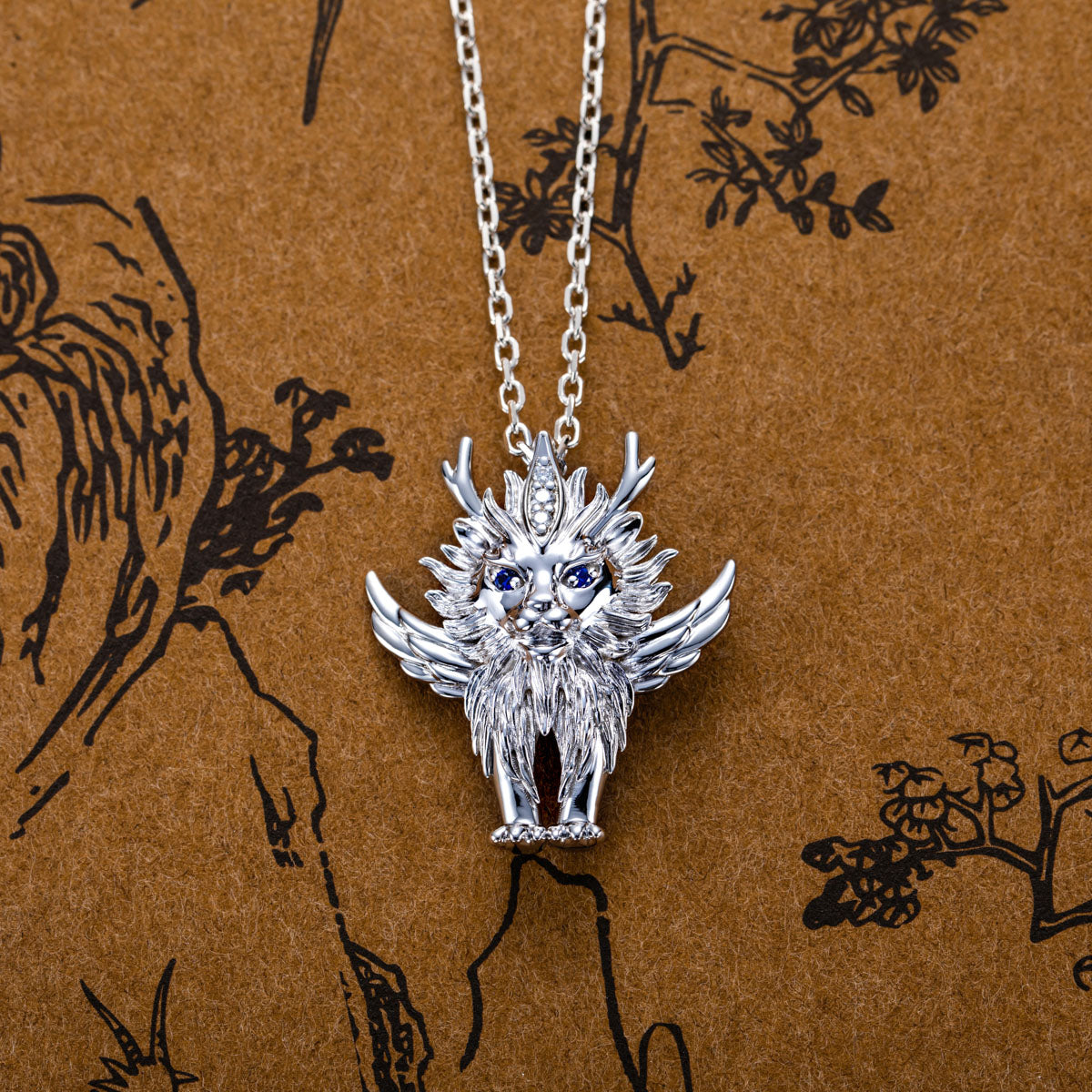 S925 White Ze Divine Beast Pendant