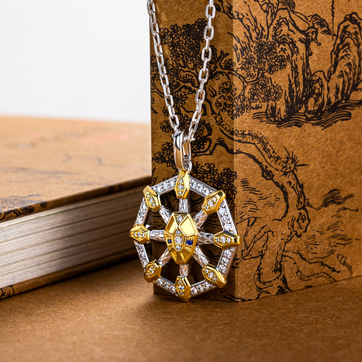 Nine-Headed Xiangliu Pendant, S925 Sterling Silver with Enamel Craft