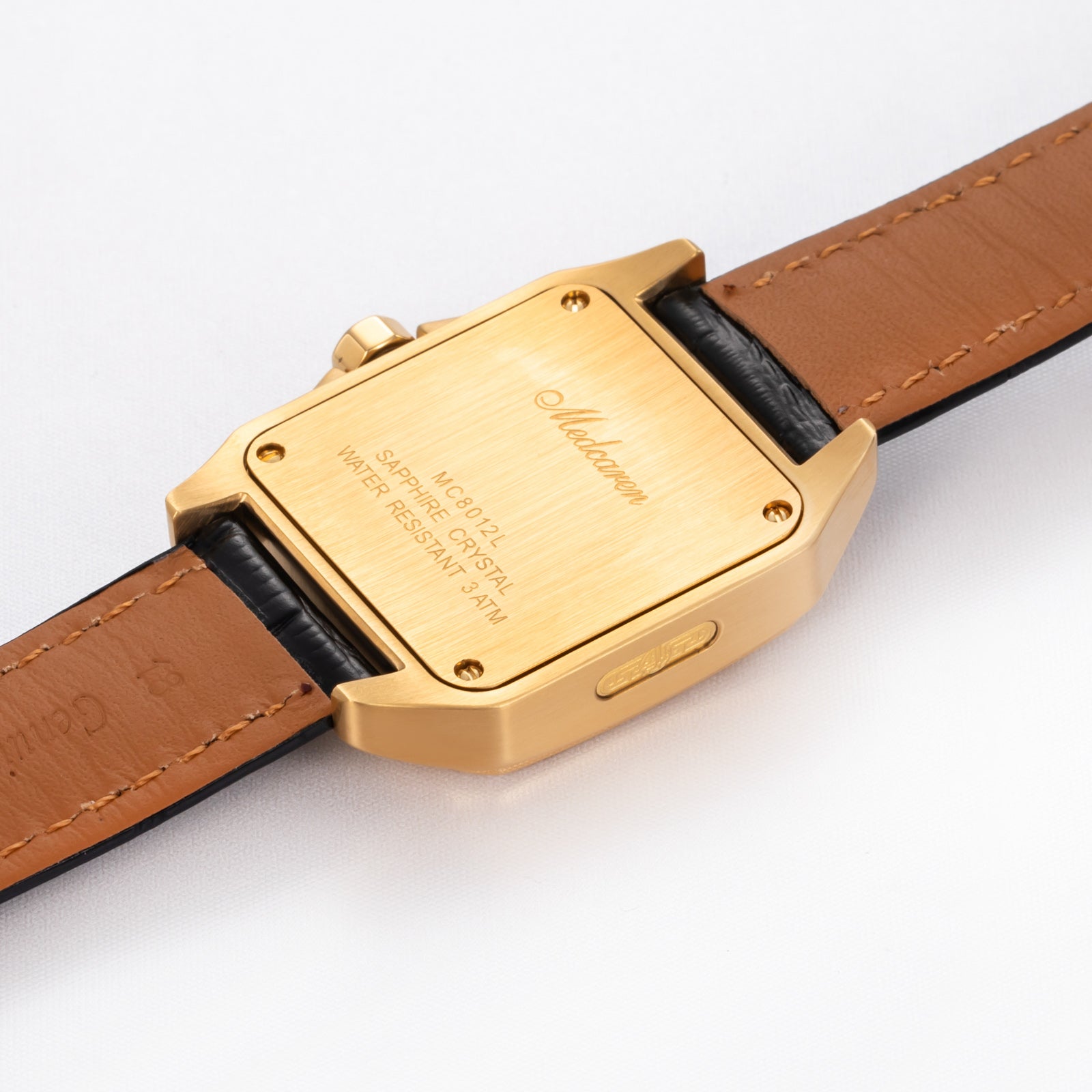 New Luxury Women' s Wristwatches 30.5mm 24K Gold Fashion Calendar Quartz Watch Premium Leather Strap Waterproof Gifts for Women