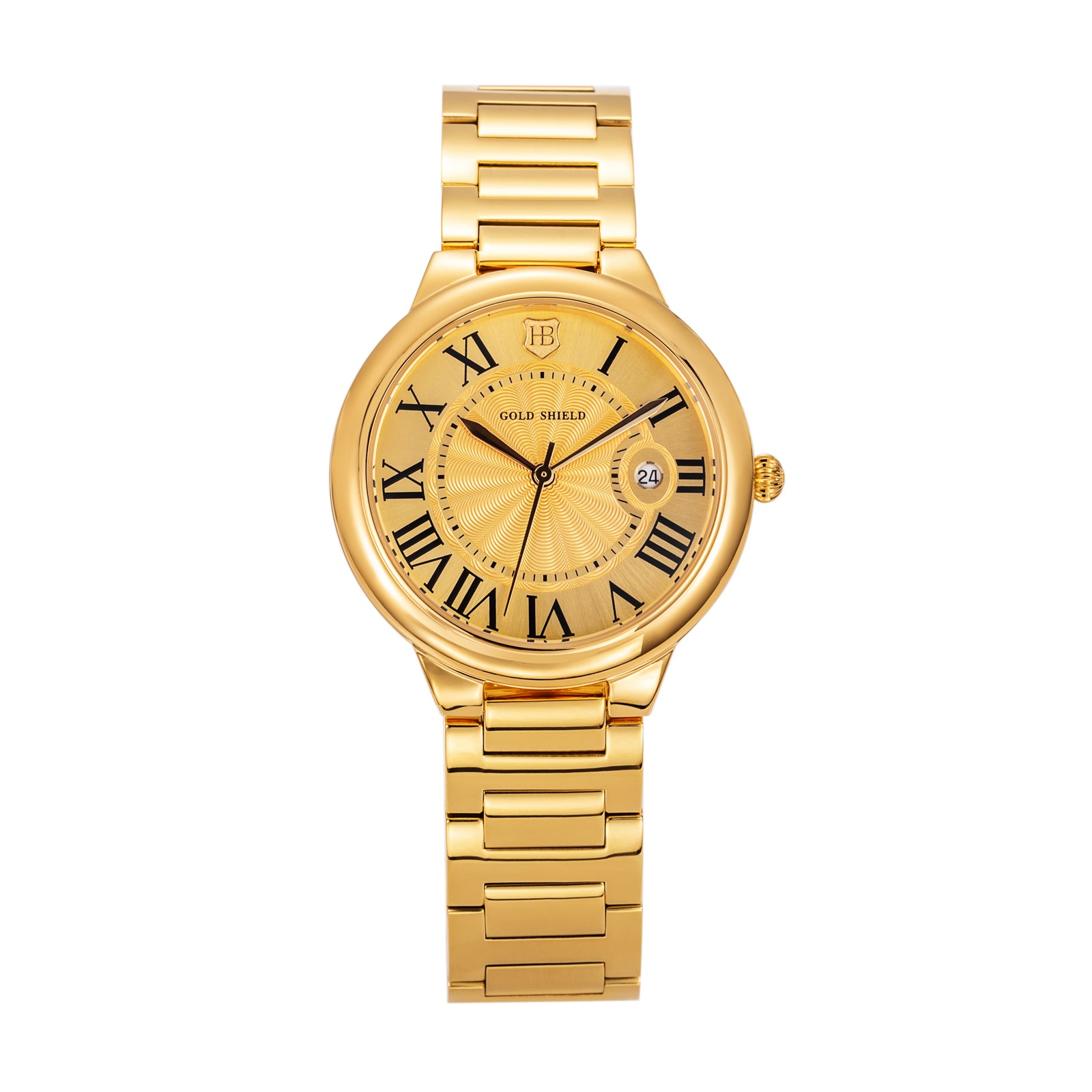 Original Luxury Men's Watches 38mm 24K Gold Quartz Watch Waterproof Stainless Steel Calendar Chronograph Fashion Man Wristwatch