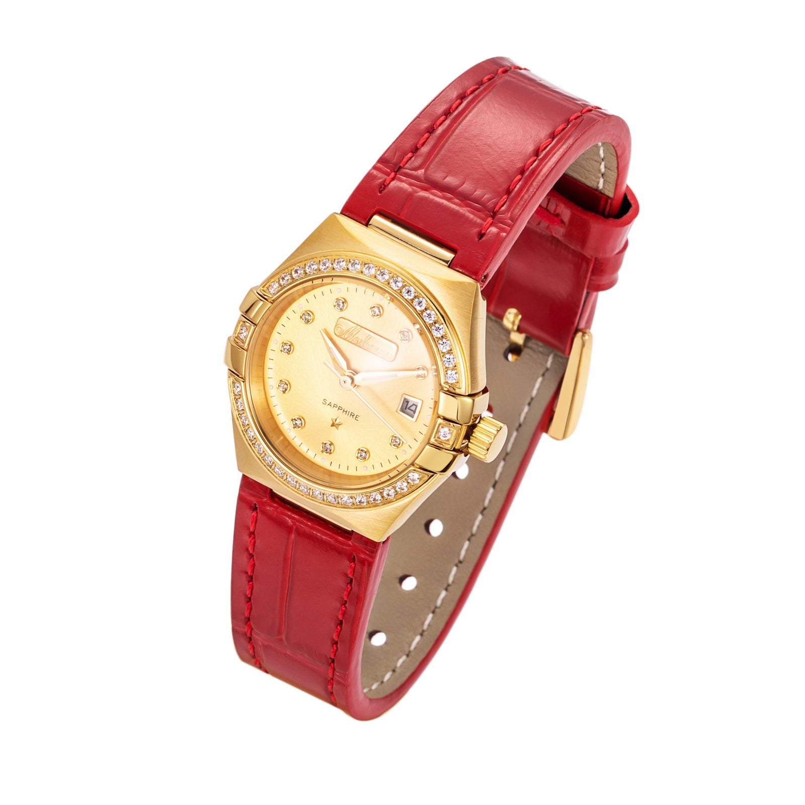 New Luxury Women' s Wristwatches 28mm 24K Gold Fashion Calendar Quartz Watch Premium Leather Strap Waterproof Gifts for Women