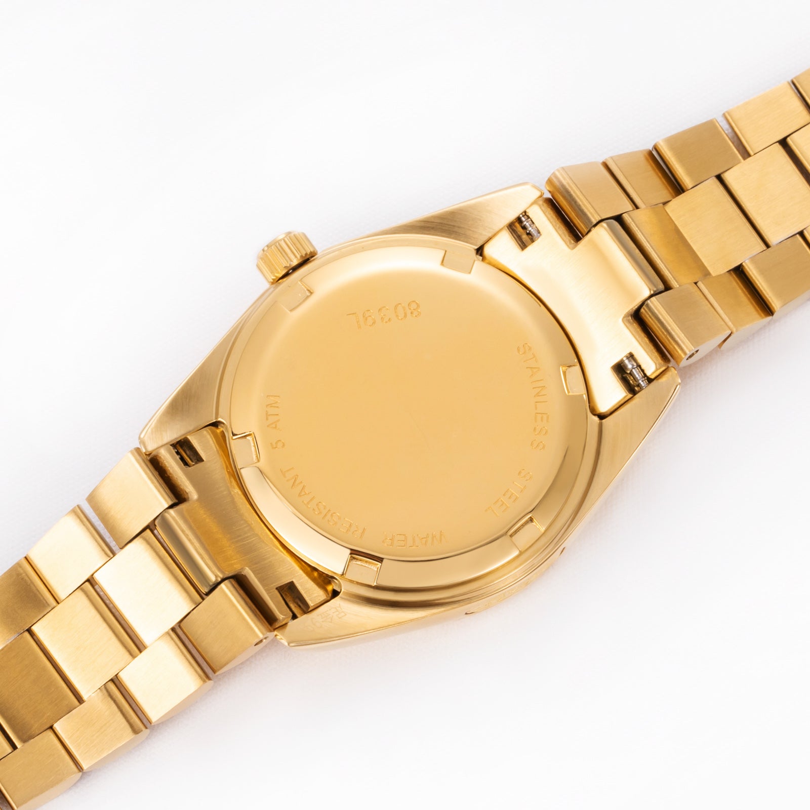 Fashion 30mm Women's Quartz Watch 24K Gold Chronograph with Dual Calendar Stainless Steel Strap Waterproof Gifts for Wife