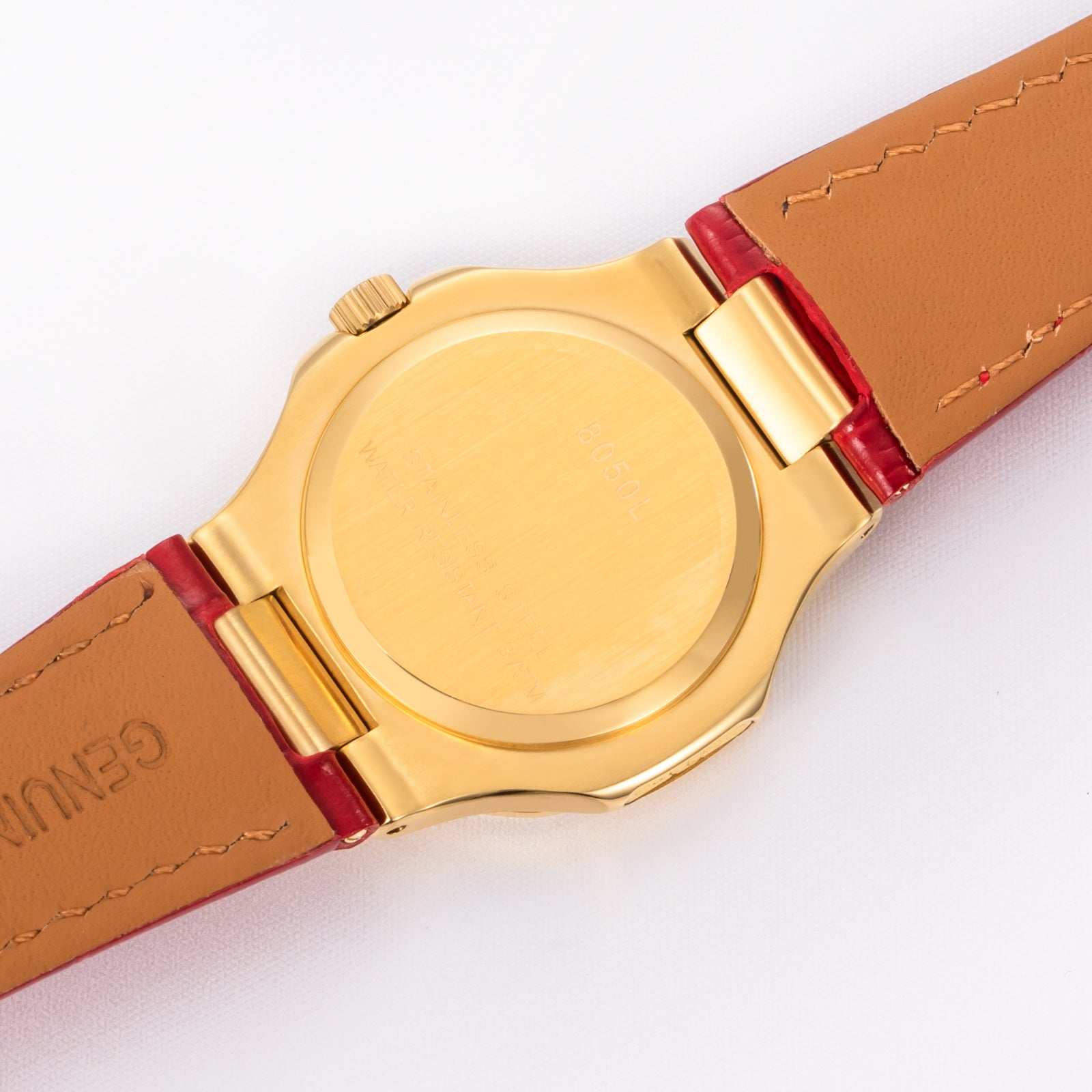 New Luxury Women' s Quartz Wristwatches 30.5mm 24K Gold Plated Fashion Ladies Calendar Watch Premium Leather Strap Waterproof