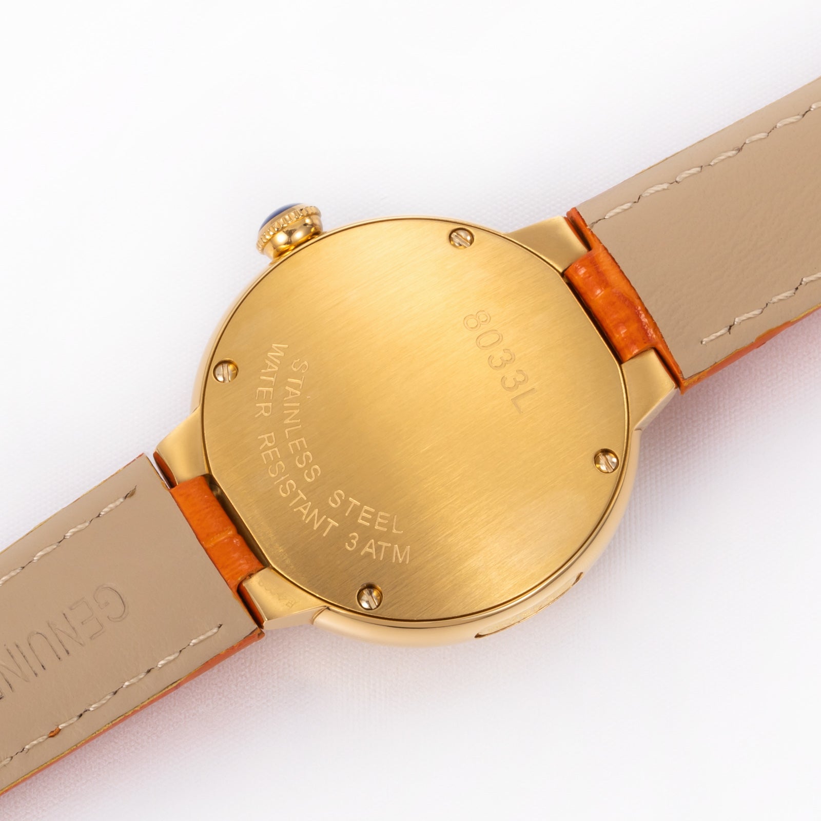 New Luxury Women's Quartz Watch 33mm 24K Gold Fashion Ladies Calendar Watch High-Grade Leather Strap Waterproof