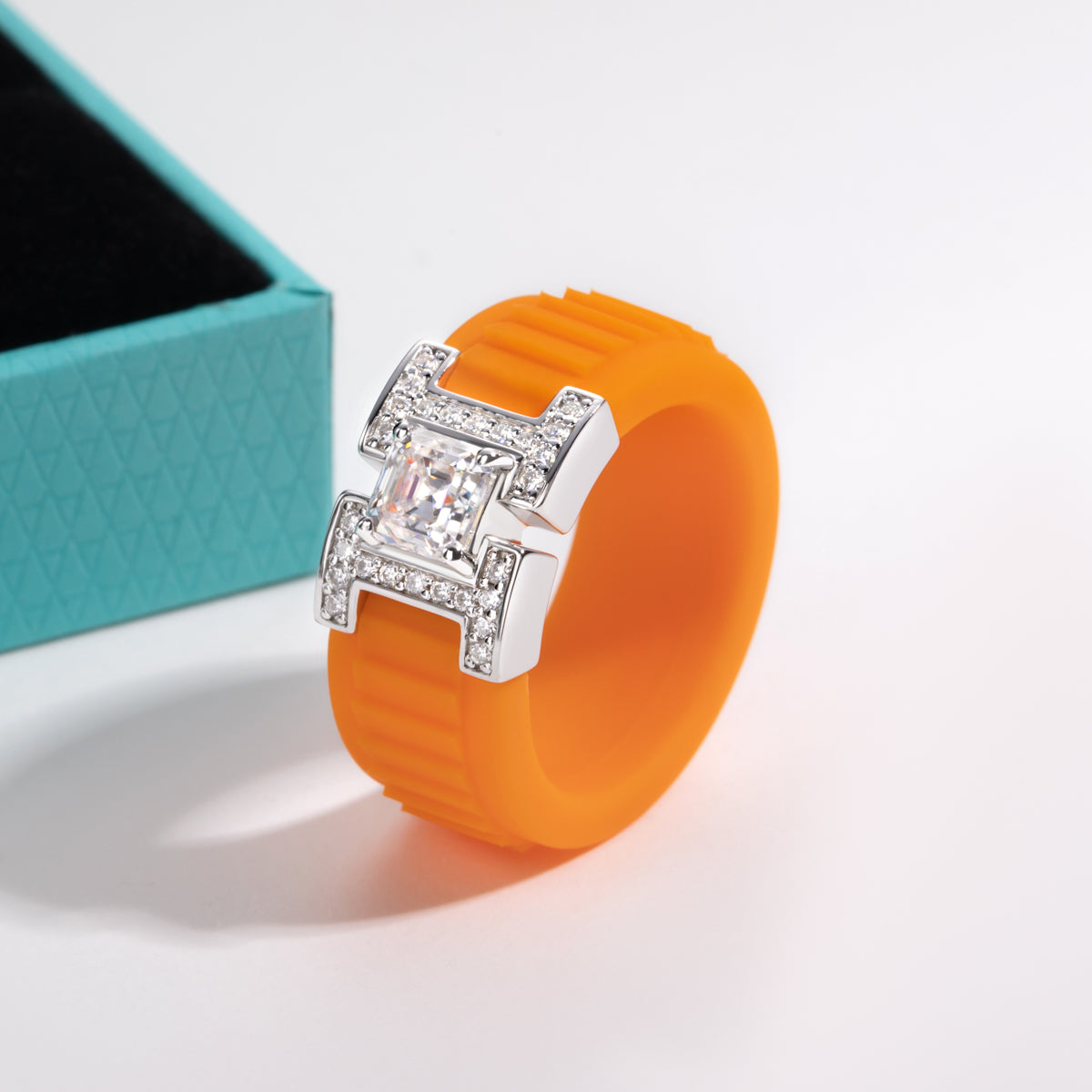 Ascher Cut Moissanite Silicone Ring