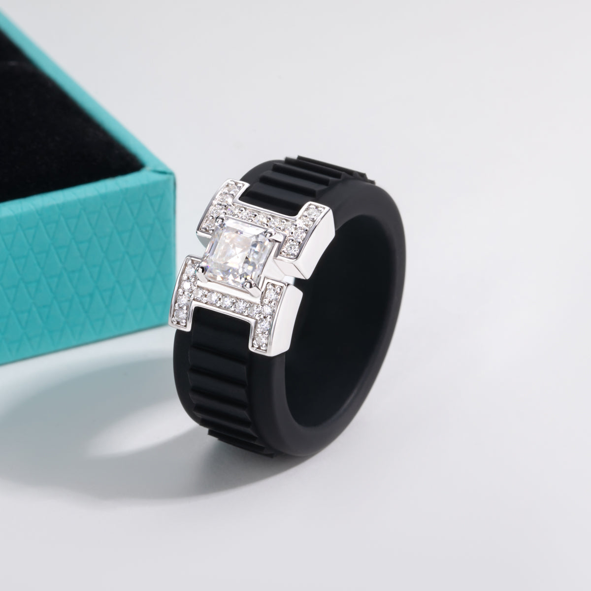 Ascher Cut Moissanite Silicone Ring