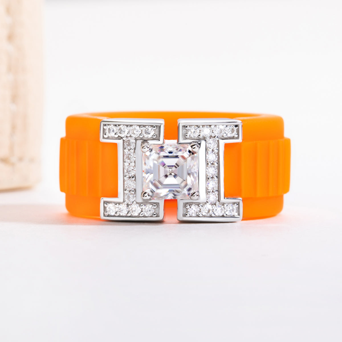 Ascher Cut Moissanite Silicone Ring