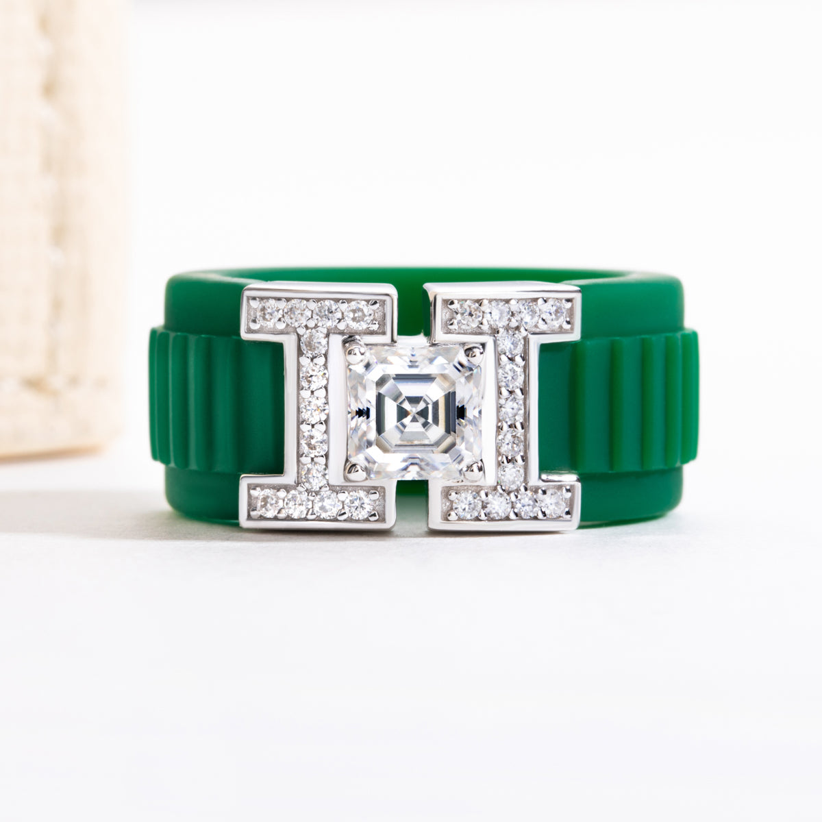 Ascher Cut Moissanite Silicone Ring