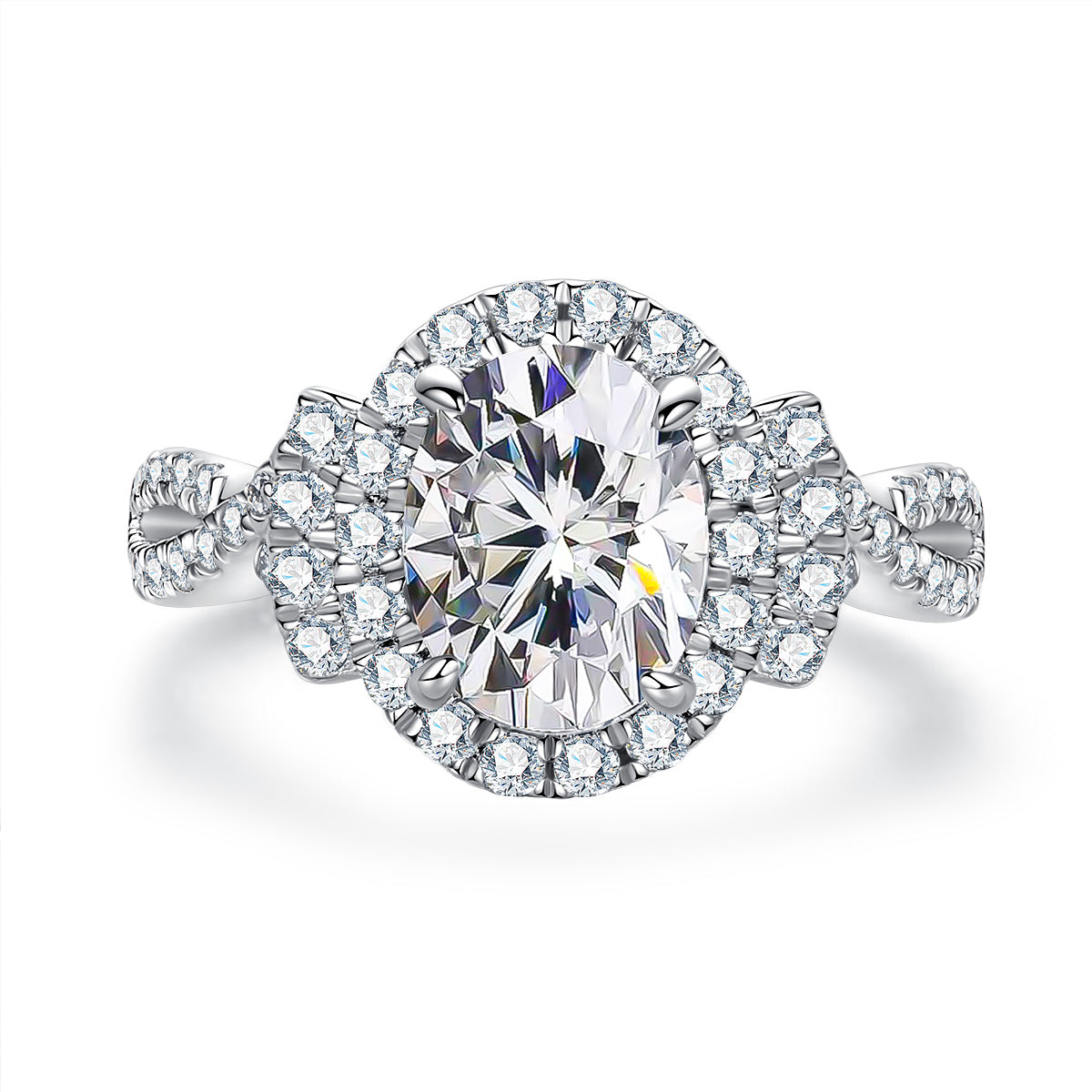 Halo Moissanite Diamond Engagement Ring (1/2/3CT)