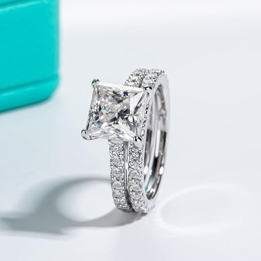 Moissanite Diamond Bridal Set Engagement Ring (4.19 CTTW)
