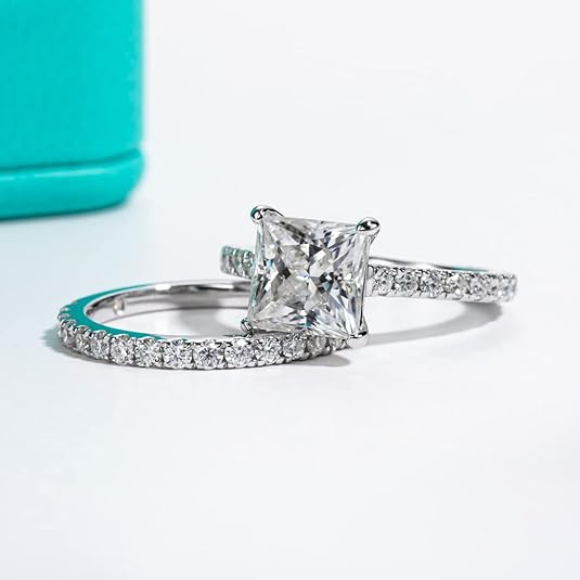 Moissanite Diamond Bridal Set Engagement Ring (4.19 CTTW)
