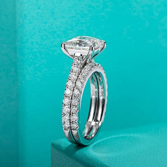 Moissanite Diamond Bridal Set Engagement Ring (4.19 CTTW)