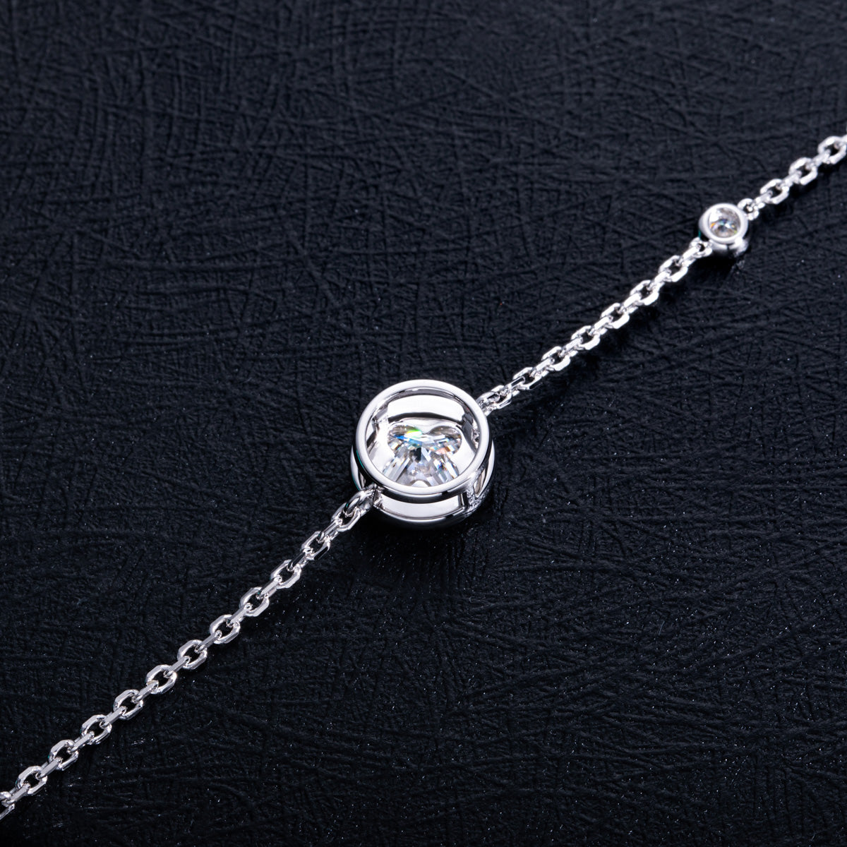 S925‑Silver 2.0‑CT Moissanite Four‑Leaf‑Clover Cut Bracelet