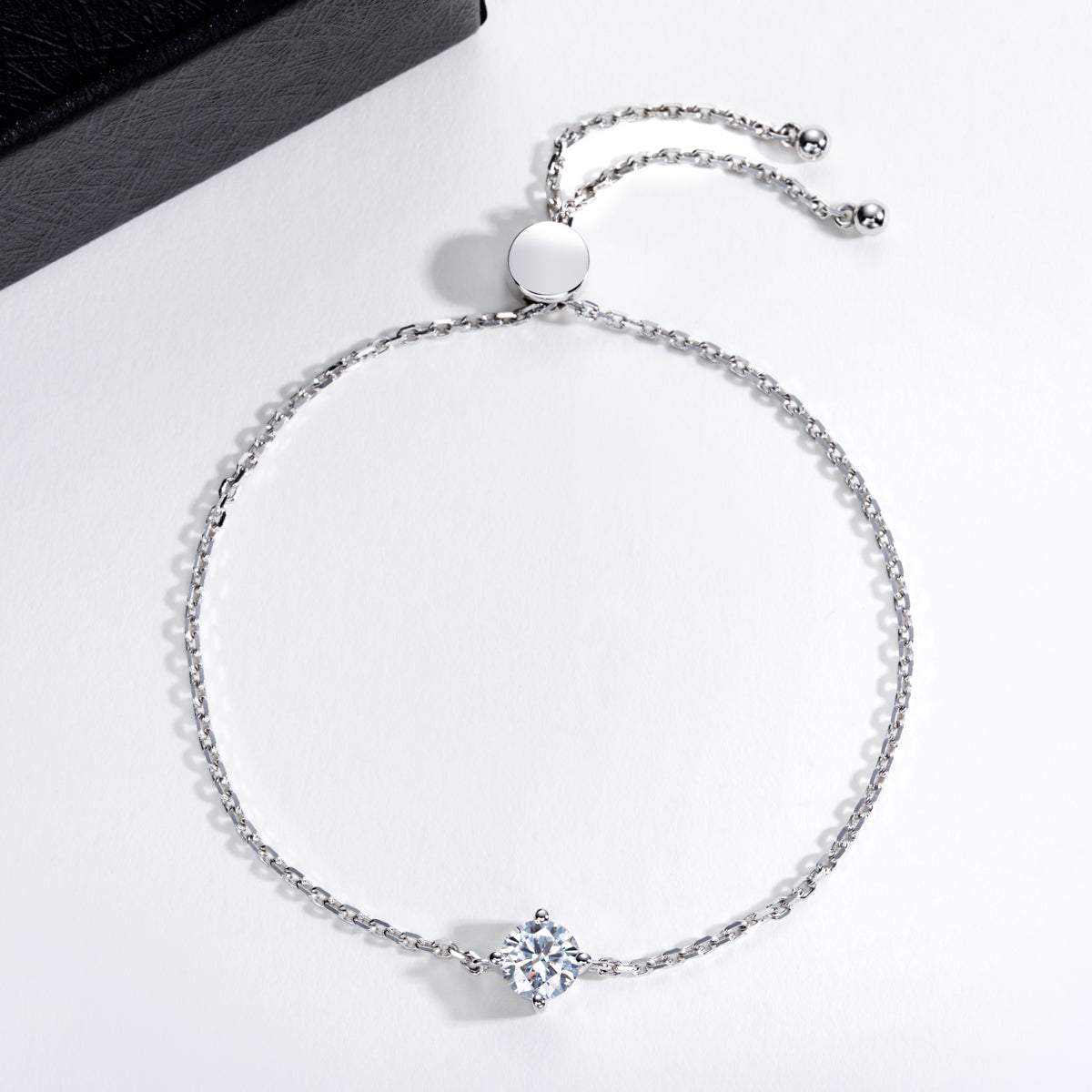 S925 Sterling Silver Round Moissanite Cartier-Style Bracelet