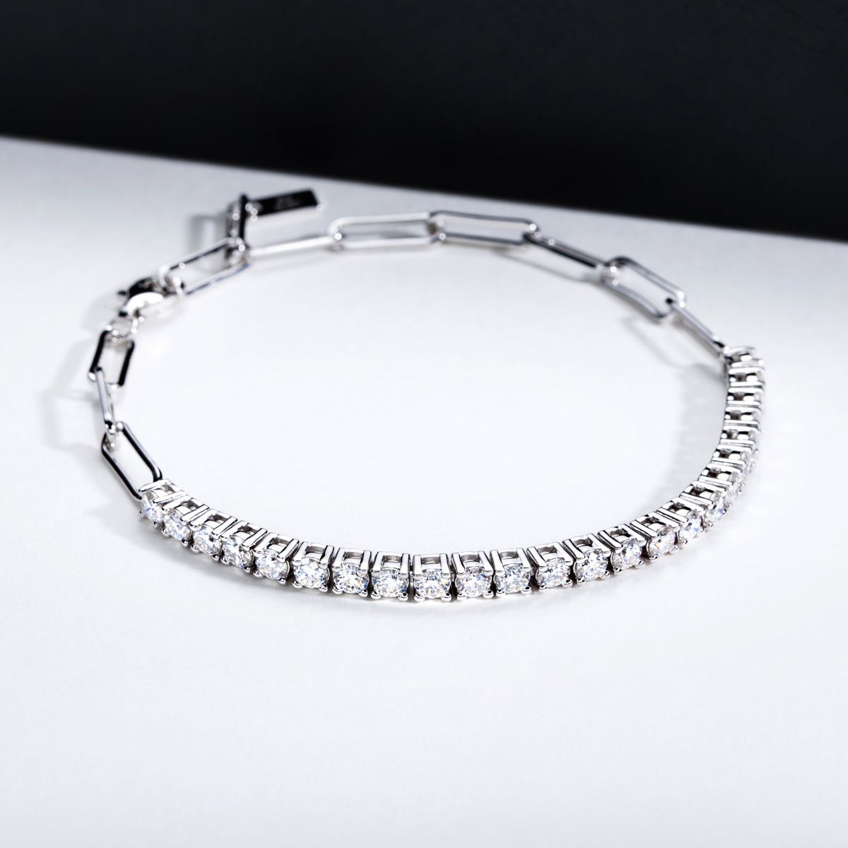 S925 Silver 3.0mm Moissanite Half Bracelet