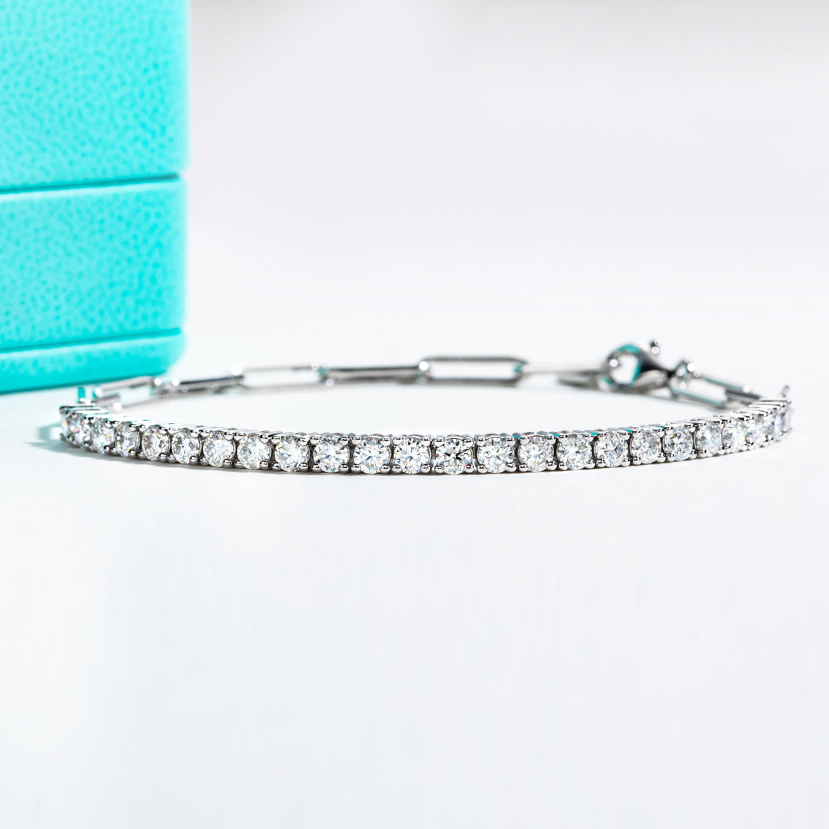 S925 Silver 3.0mm Moissanite Half Bracelet