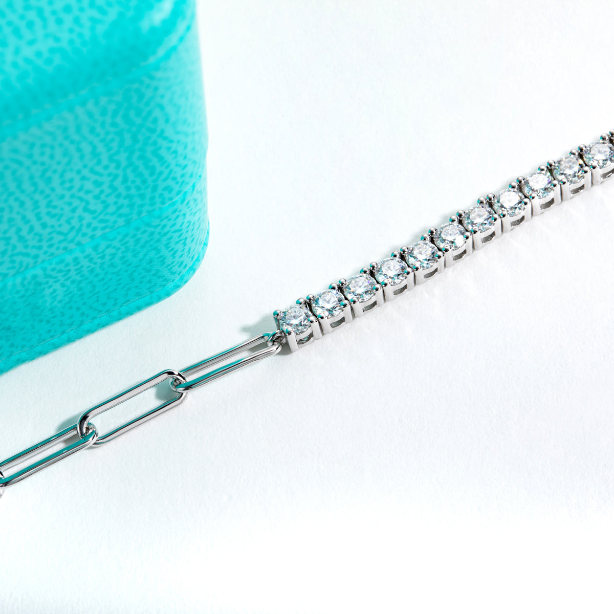 S925 Silver 3.0mm Moissanite Half Bracelet