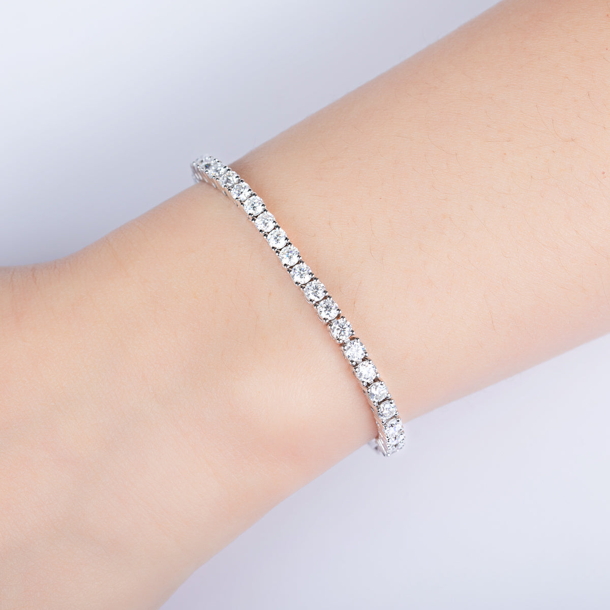S925 Silver 3.0mm Moissanite Half Bracelet