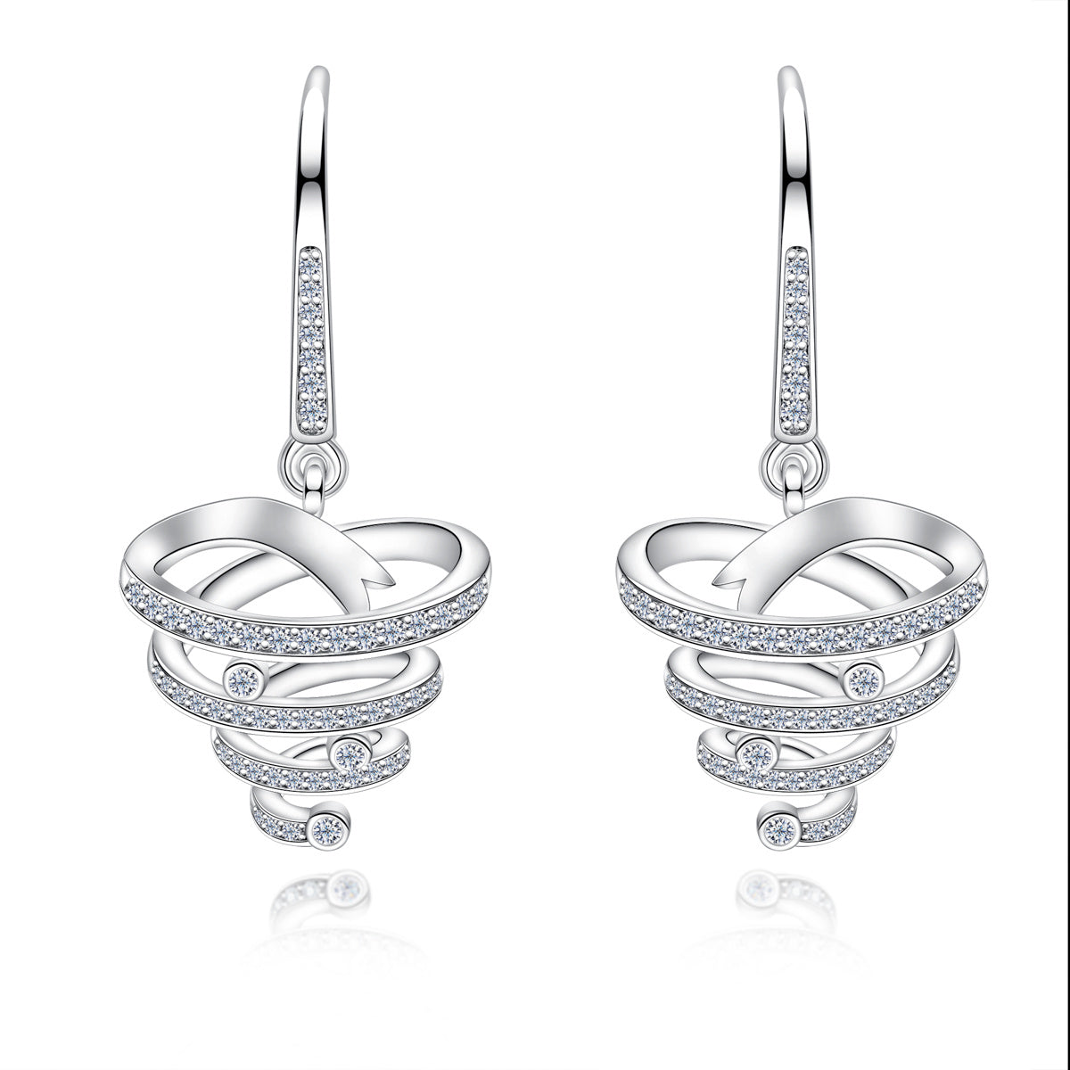 S925 Sterling Silver Moissanite Christmas Tree Drop Earrings