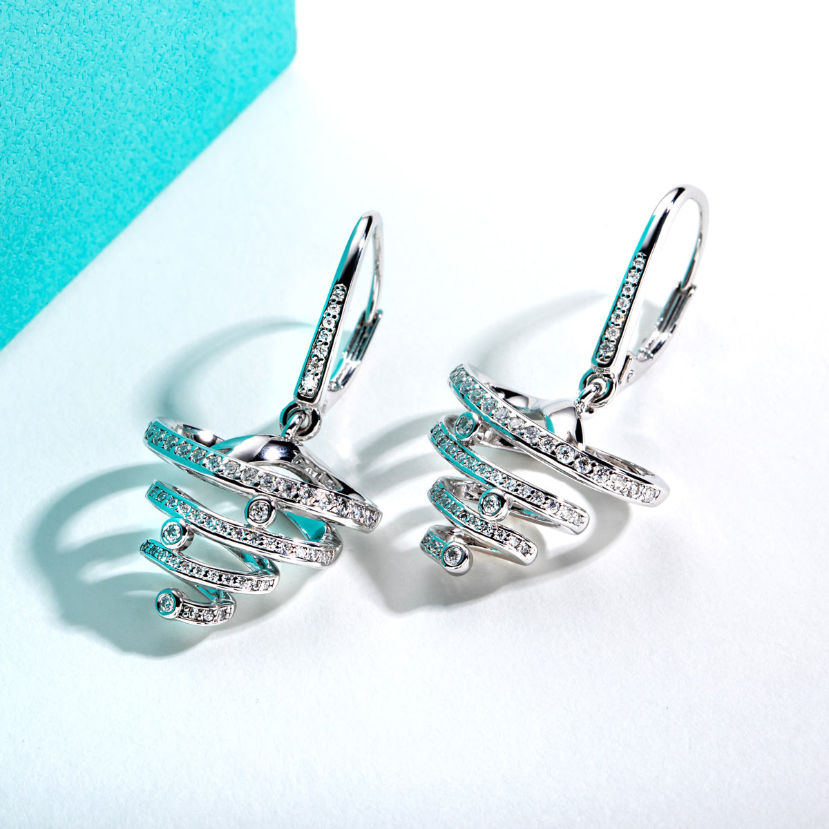 S925 Sterling Silver Moissanite Christmas Tree Drop Earrings
