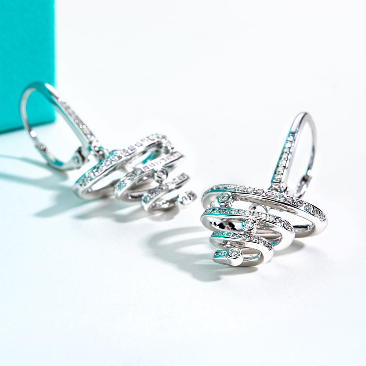 S925 Sterling Silver Moissanite Christmas Tree Drop Earrings