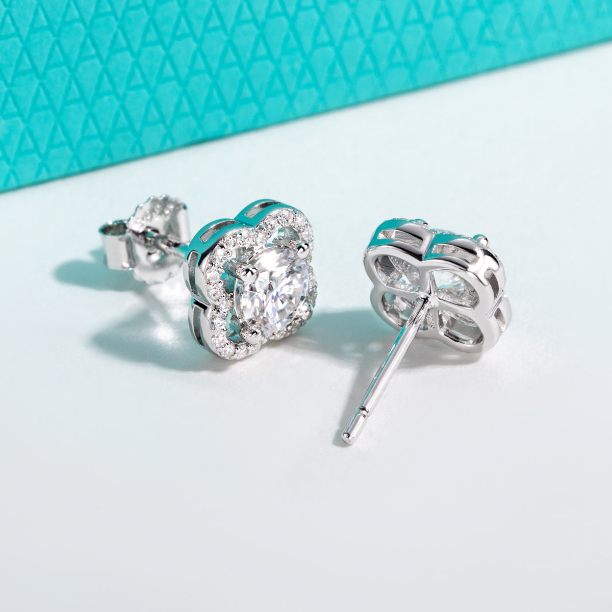Four Leaf Clover Moissanite S925 Stud Earrings