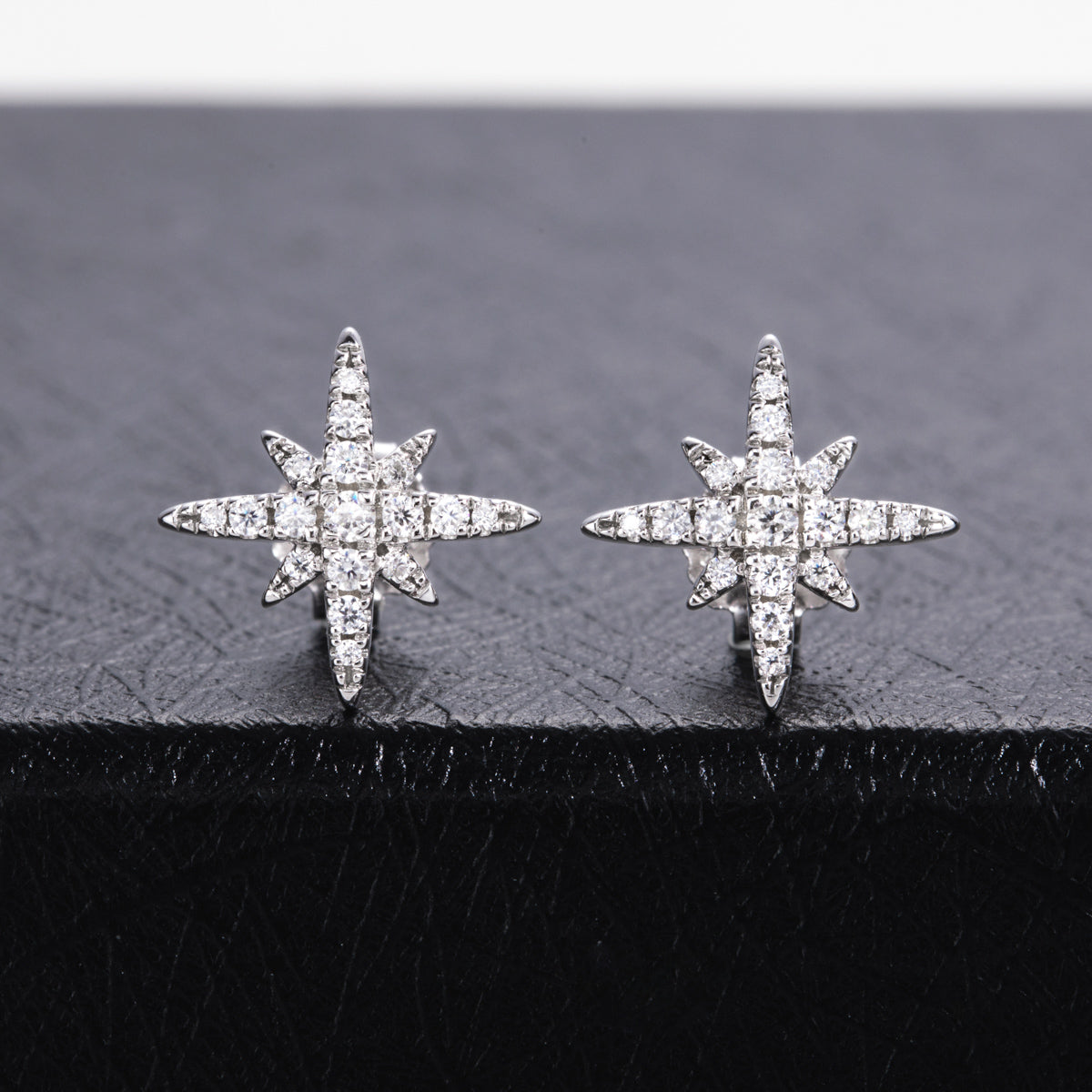 S925 Sterling Silver Moissanite Eight-Pointed Star Earrings