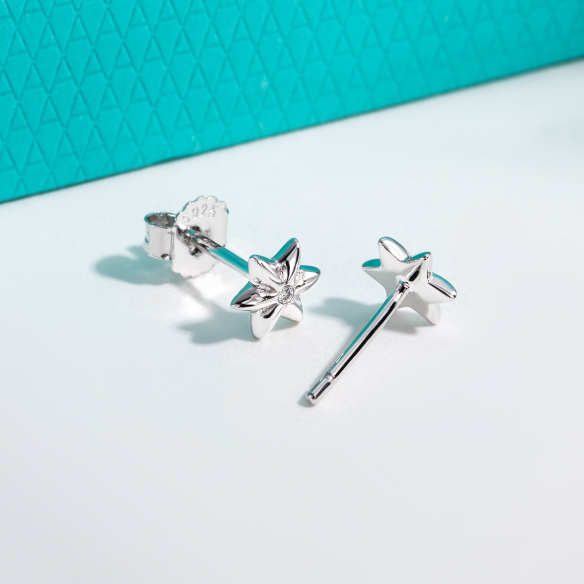 S925 Sterling Silver Moissanite Hexagram Stud Earrings