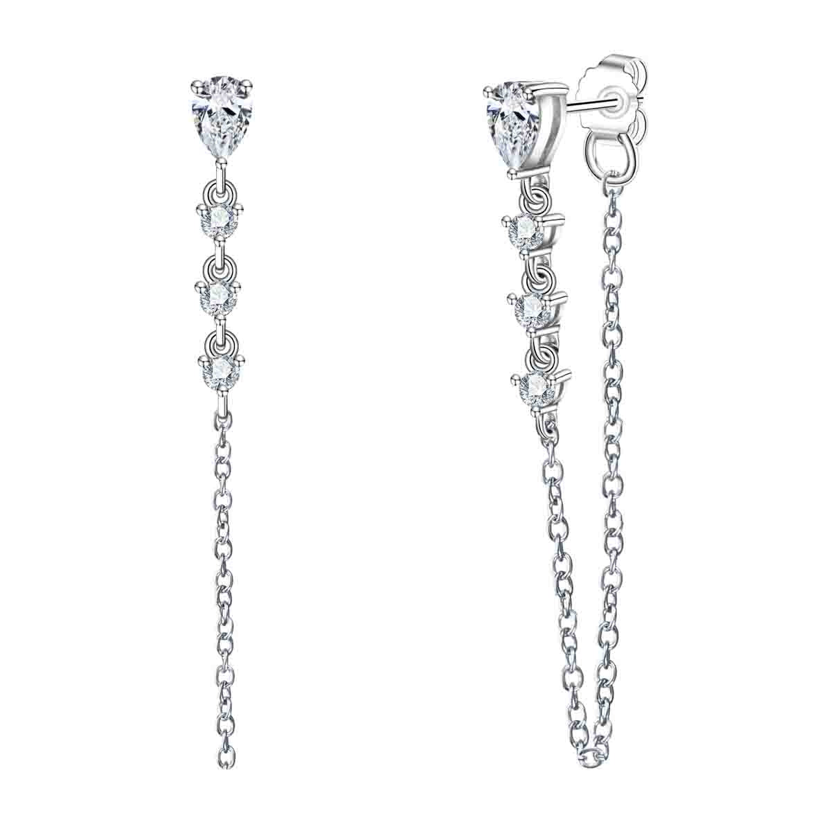 S925 Silver 4×6mm Pear Moissanite Stud Earrings