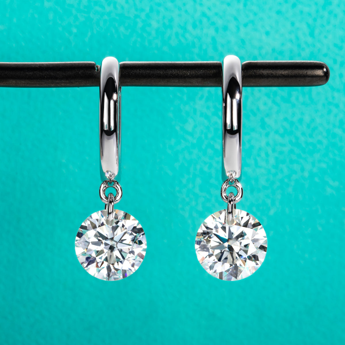 Round Moissanite Stud Earrings, S925 Sterling Silver