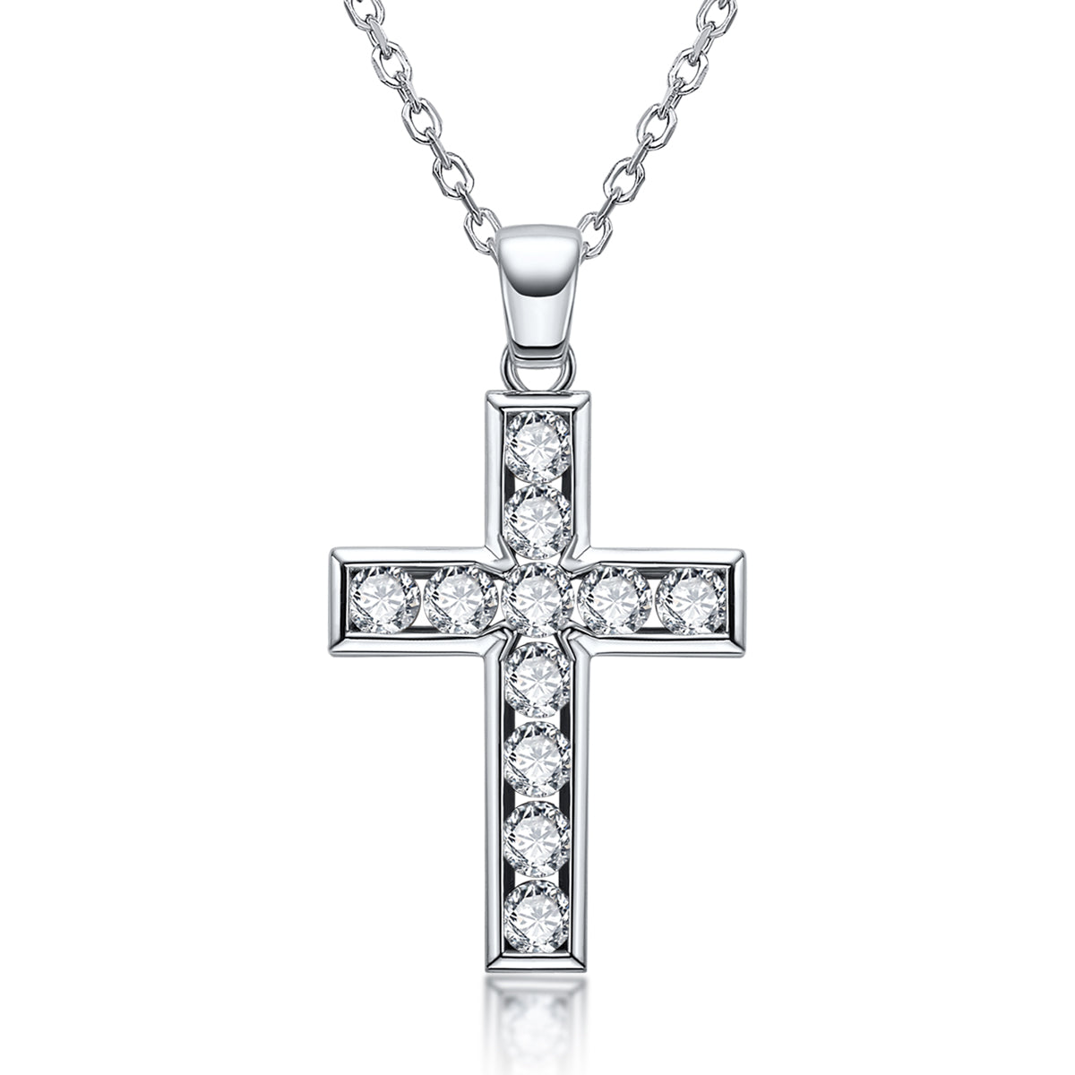 3.5mm Moissanite Cross Pendant Necklace