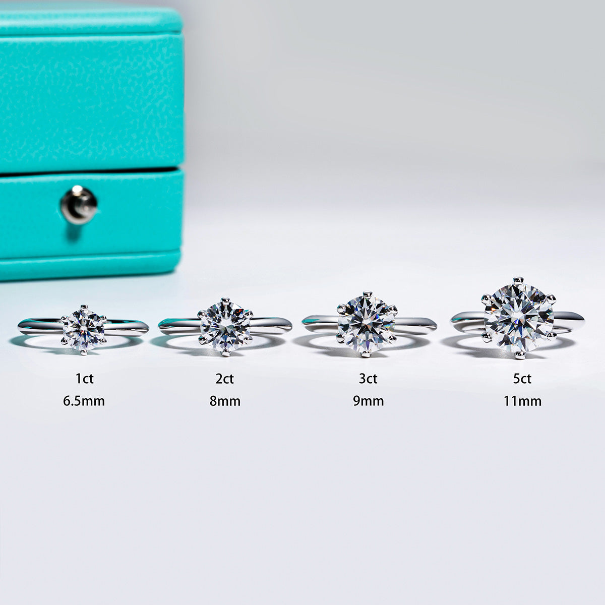 Round Cut Moissanite Engagement Ring (0.5-5 ct)