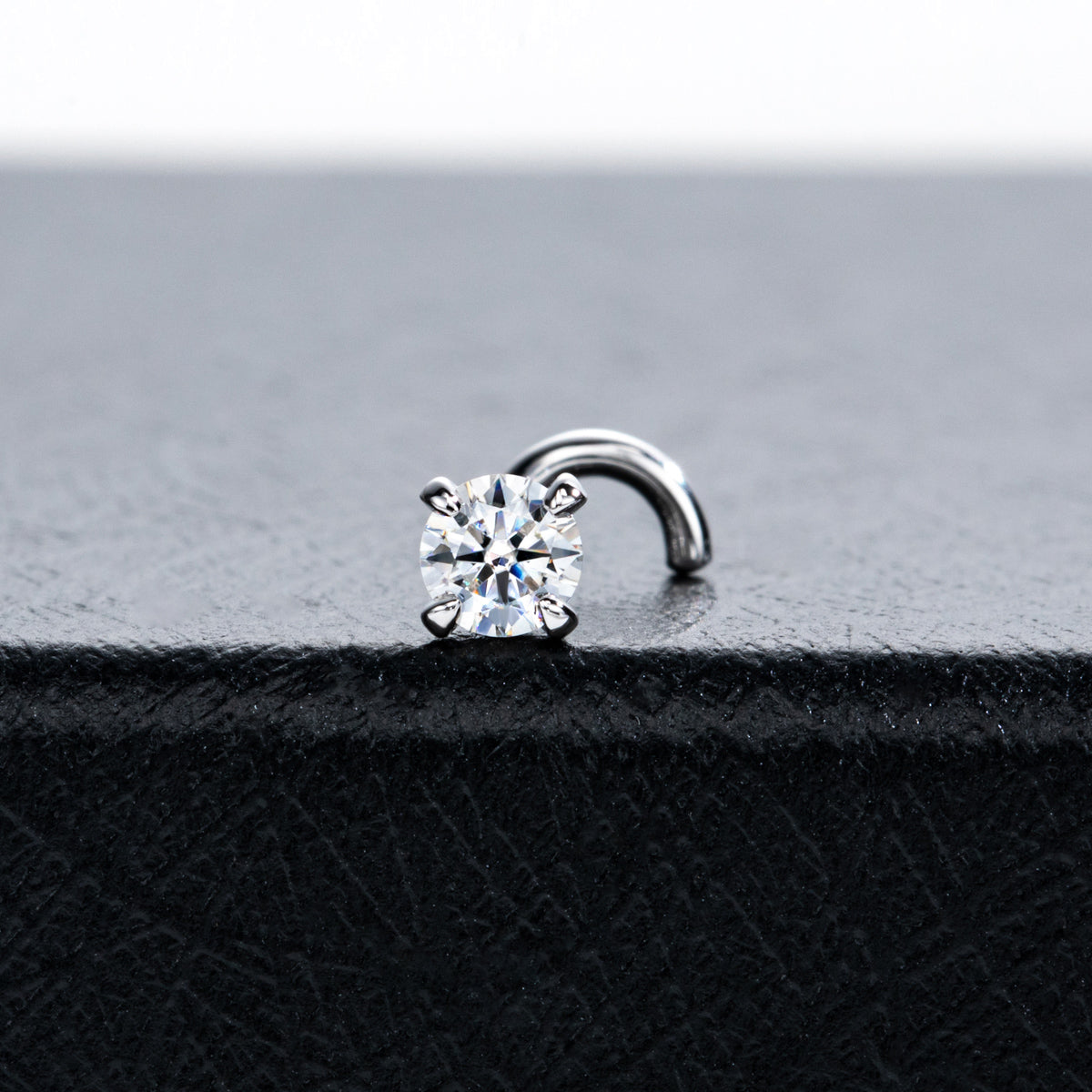 S925 Silver Moissanite Nose Stud, 4.0mm