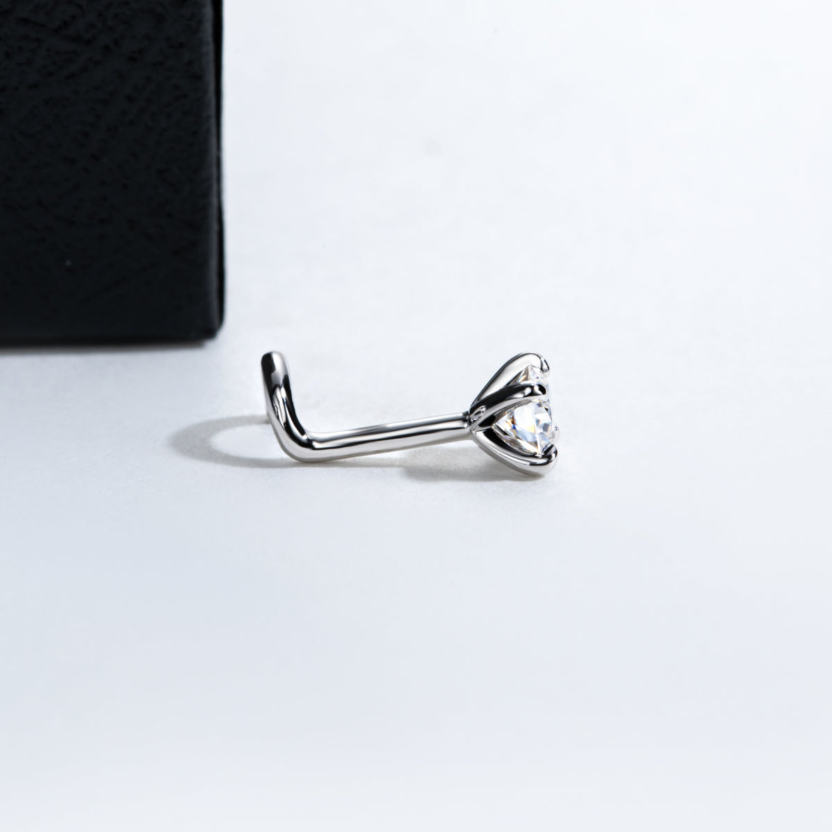 S925 Silver Moissanite Nose Stud, 4.0mm