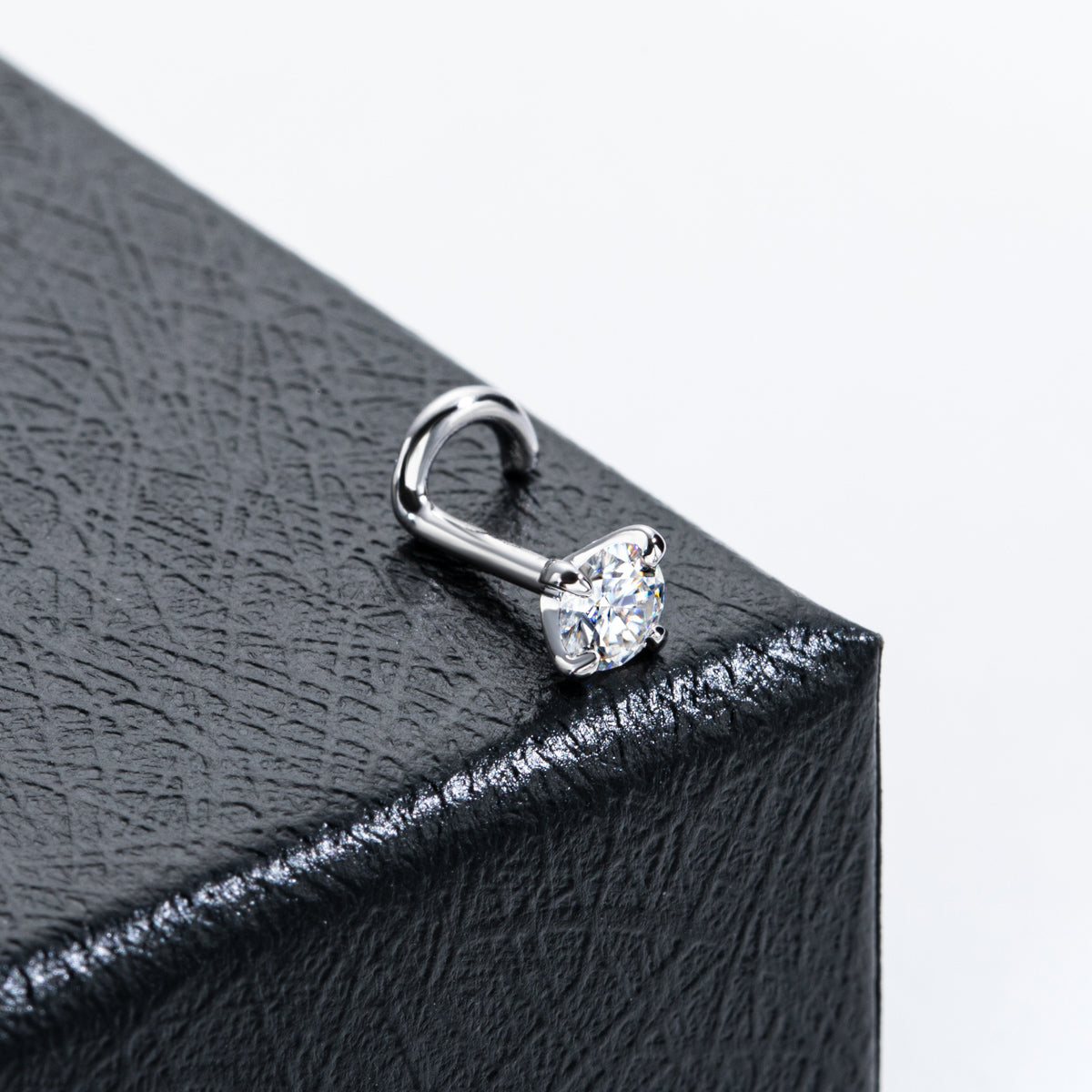 S925 Silver Moissanite Nose Stud, 4.0mm