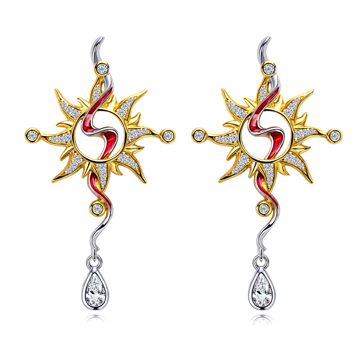 S925 Silver Drought Goddess Ba Moissanite Drop Earrings