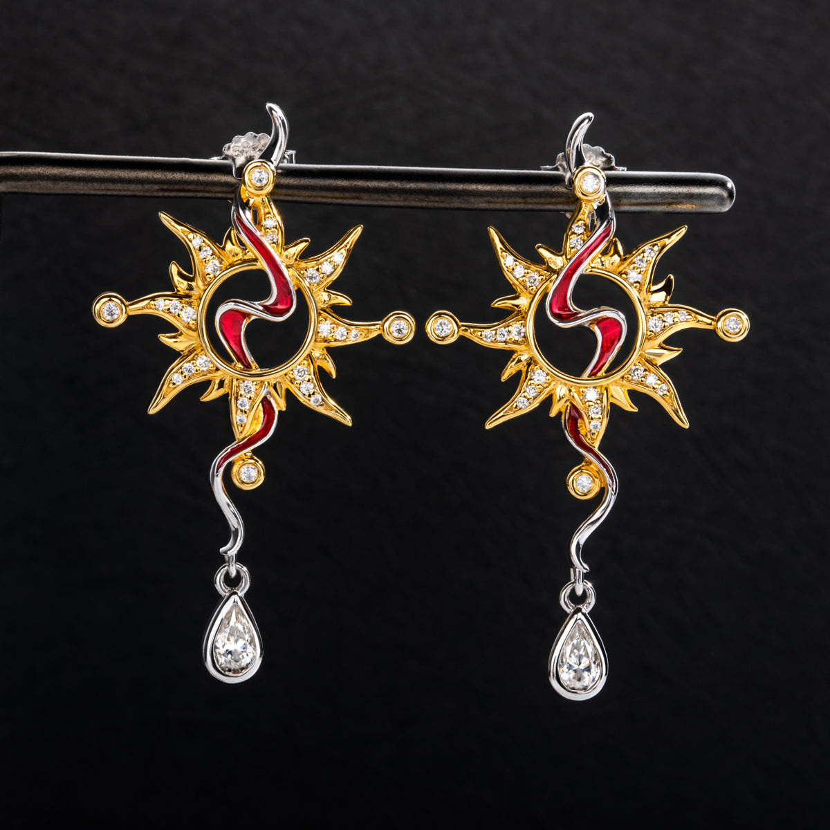 S925 Silver Drought Goddess Ba Moissanite Drop Earrings