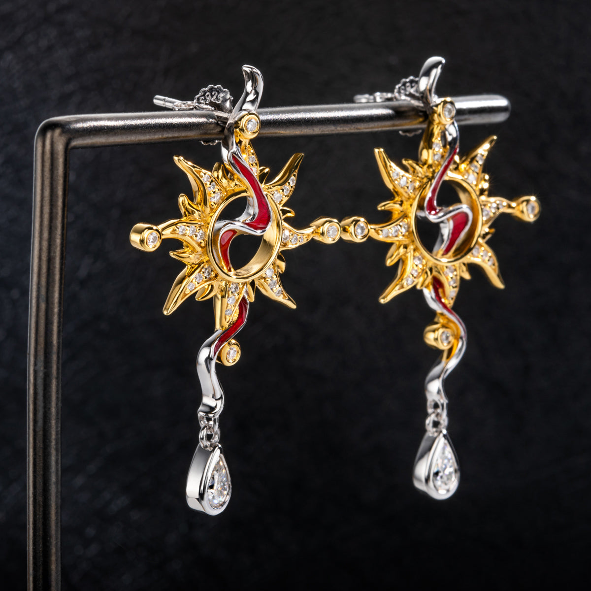 S925 Silver Drought Goddess Ba Moissanite Drop Earrings