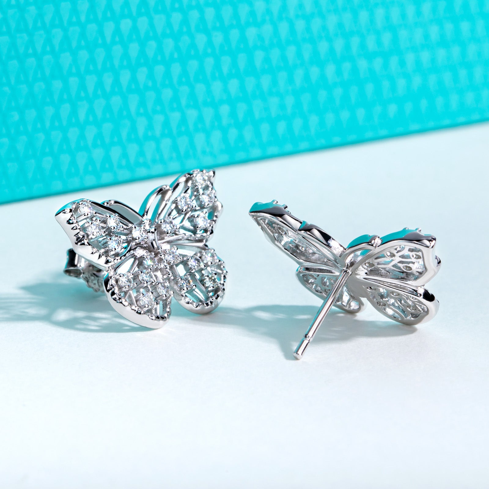 Moissanite Butterfly Stud Earring