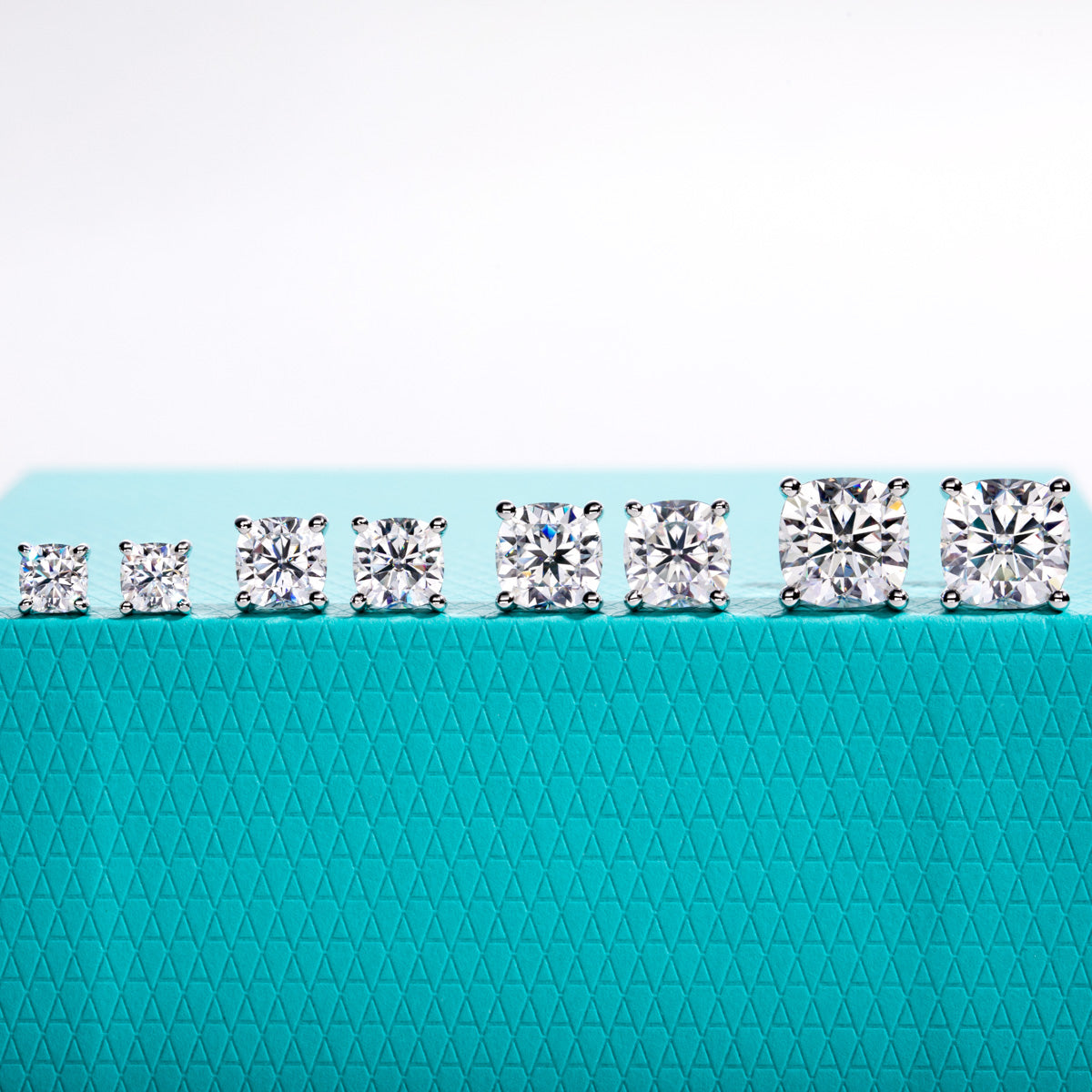 S925 Silver Moissanite Cushion Cut Stud Earrings