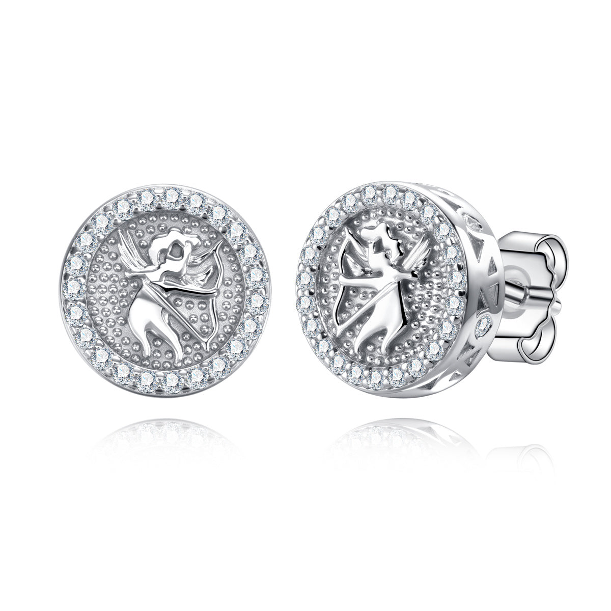 S925 Sterling‑Silver Round‑Cut Moissanite Stud Earrings