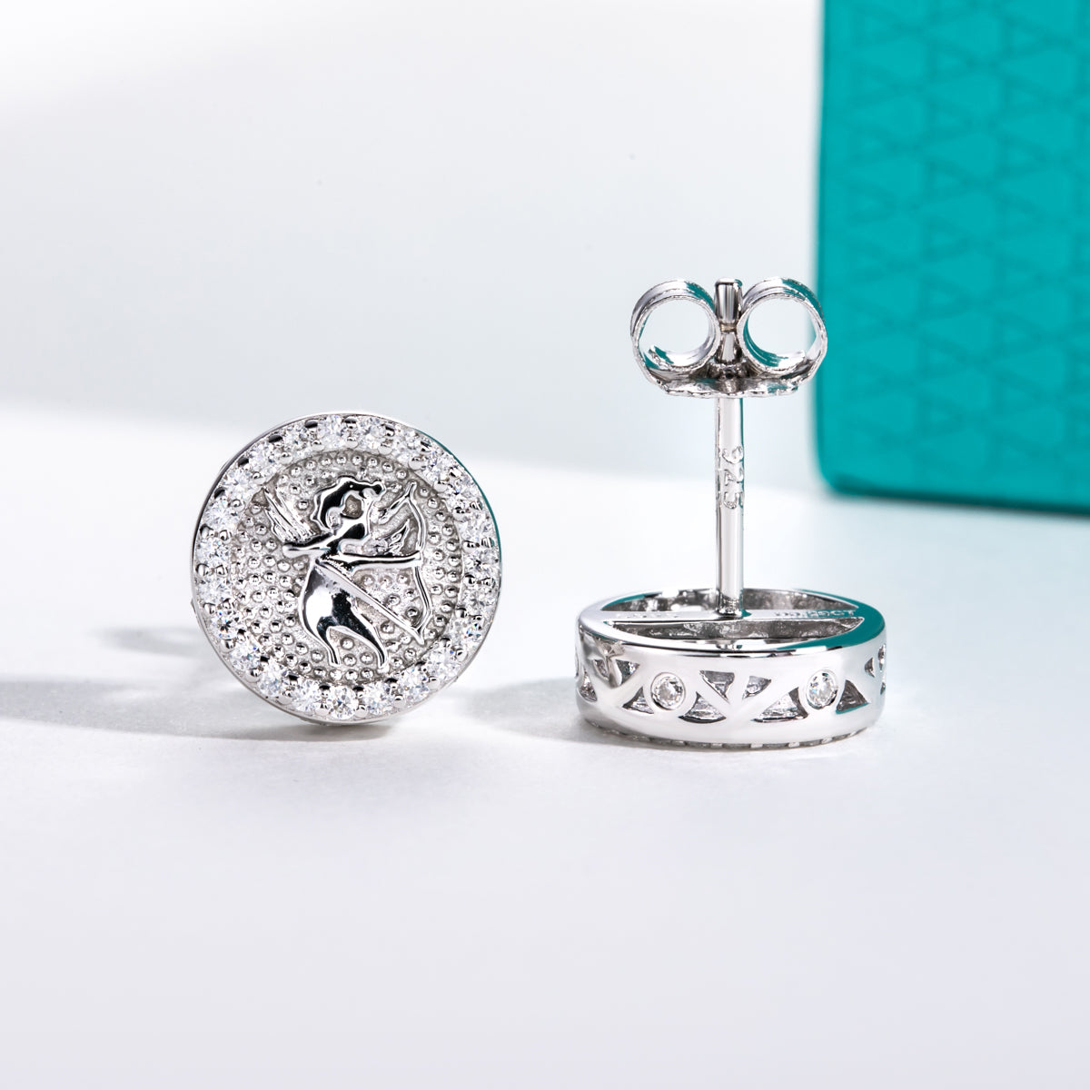 S925 Sterling‑Silver Round‑Cut Moissanite Stud Earrings