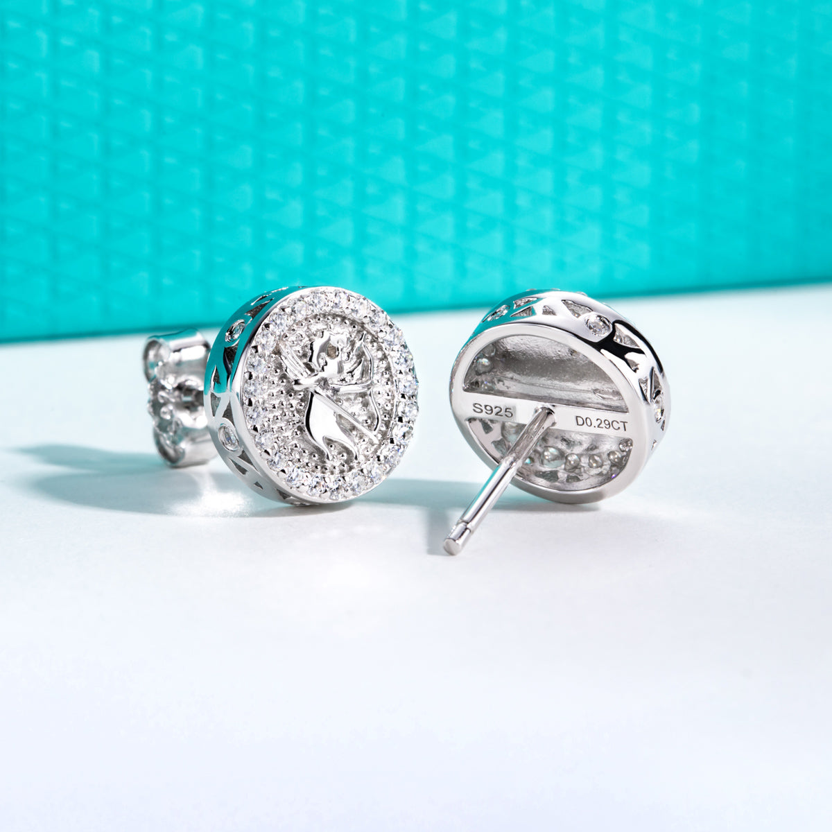 S925 Sterling‑Silver Round‑Cut Moissanite Stud Earrings