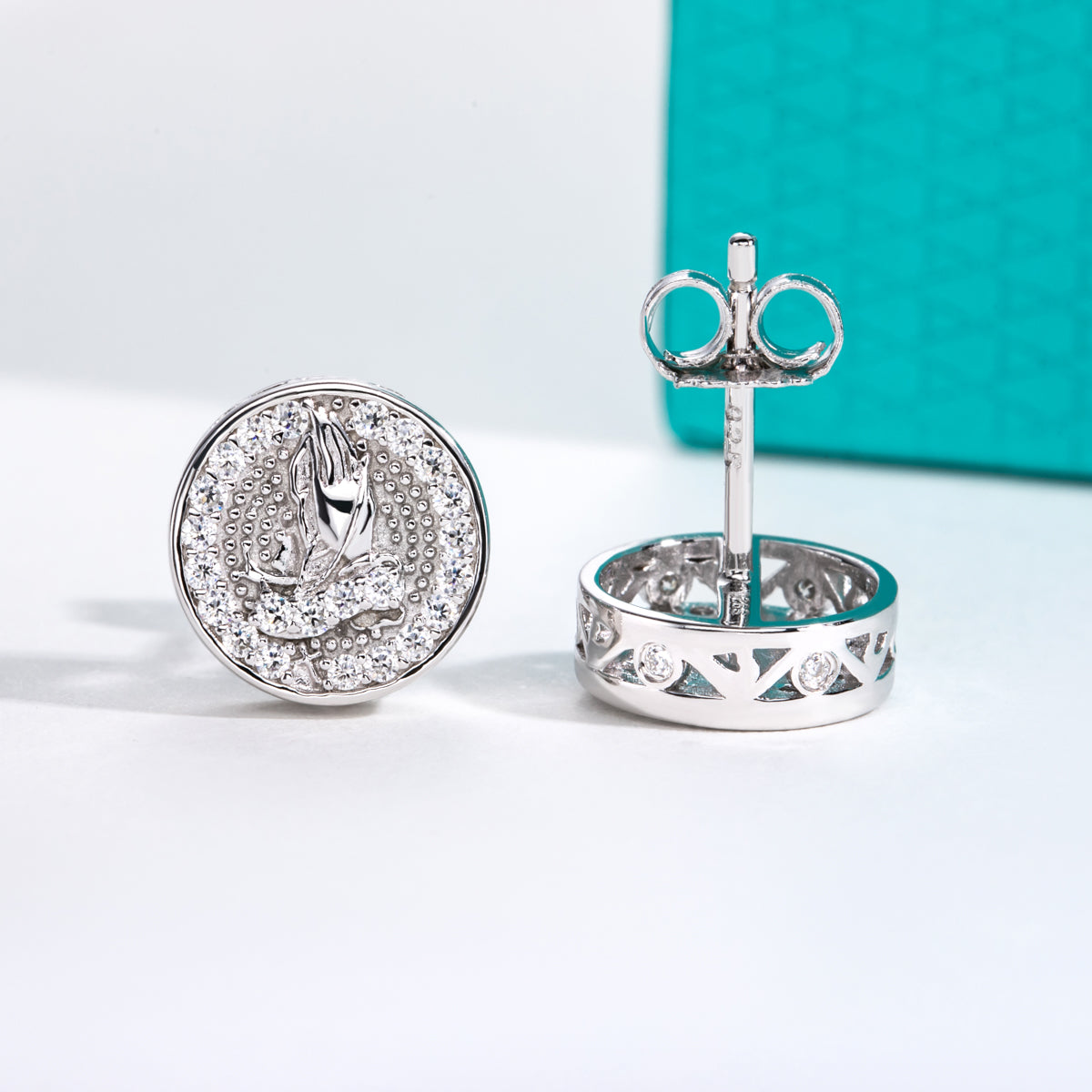 S925 Sterling‑Silver Round‑Cut Moissanite Stud Earrings