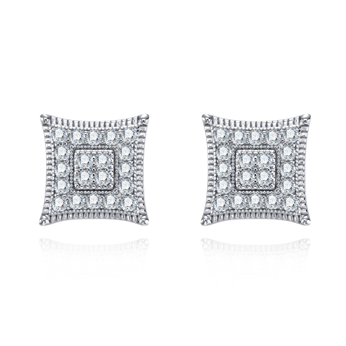 S925 Sterling‑Silver Round Moissanite Stud Earrings
