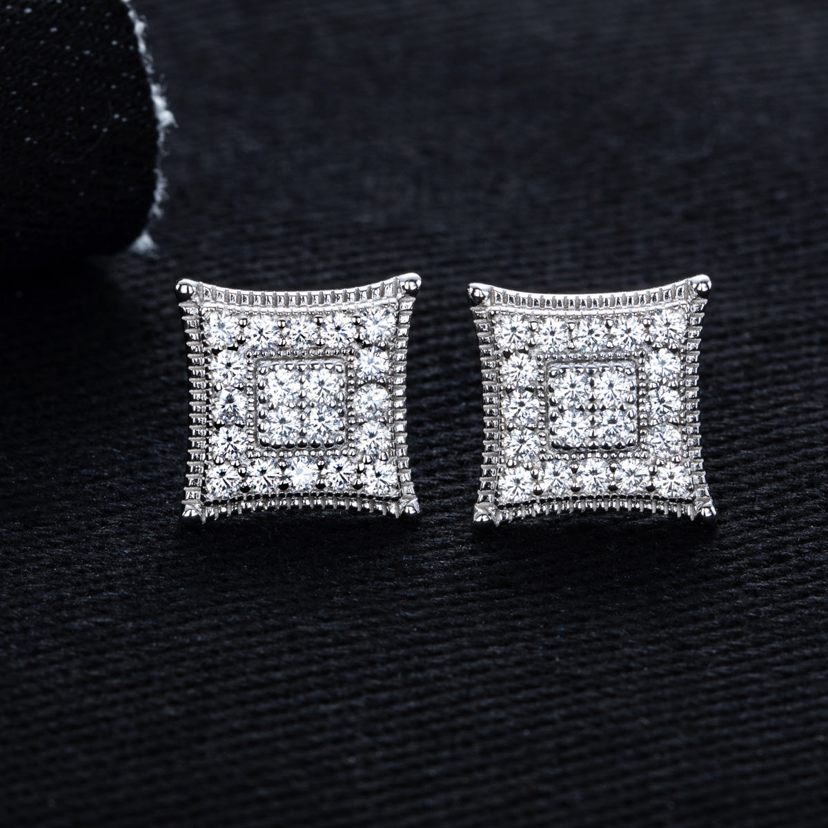 S925 Sterling‑Silver Round Moissanite Stud Earrings