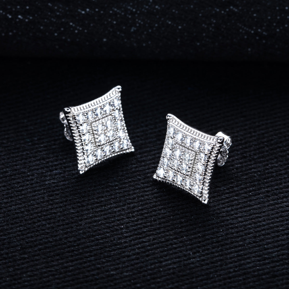 S925 Sterling‑Silver Round Moissanite Stud Earrings
